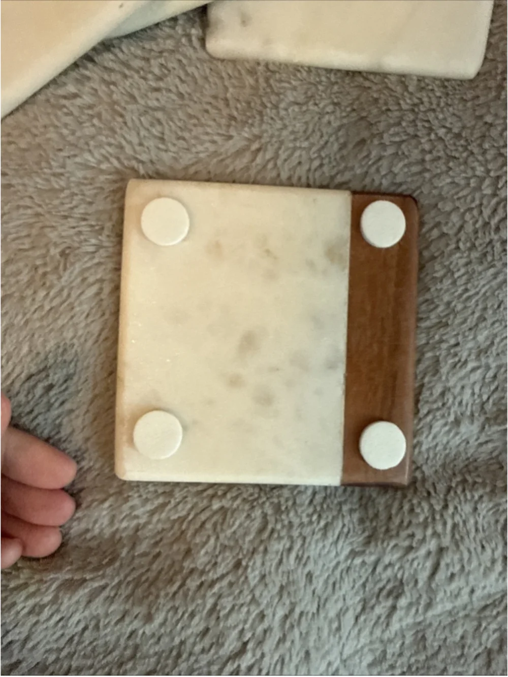 High End Marble/wood MCM Luxury Coasters, Heavy Lot Of 4